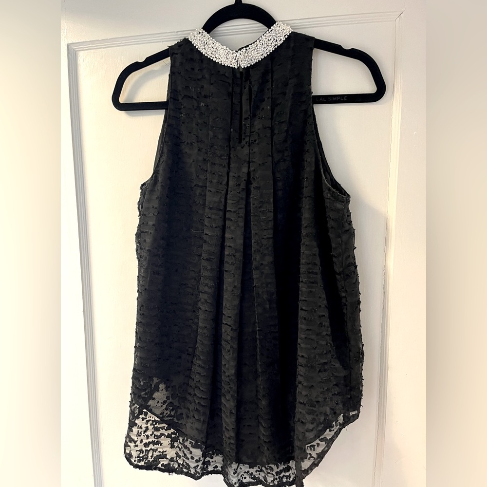 Beaded neck line top